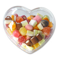 Confetti clear heart-shaped favours -pack of 6