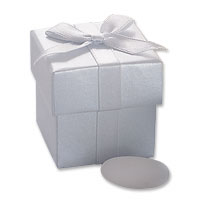 Confetti Deluxe silver ribbon favour boxes - pack of 10
