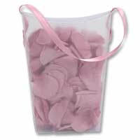 Dusky pink ribbon handle petal bag