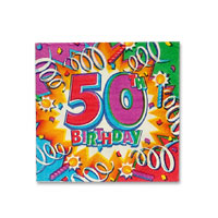 Confetti explosion 50th beverage napkins pack of 16