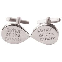 Father of the groom silver nickel plated cufflinks