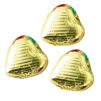 Gold chocolate hearts bulk bag