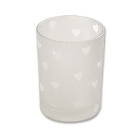 Heart frosted votive