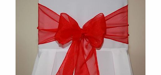 Confetti Heaven Organza Chair Ties Sashes in Red