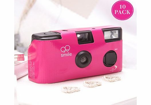 Confetti Hot Pink Disposable Cameras - 10 Pack