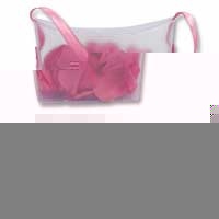 Hot pink ribbon handle petal bag