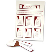 Ivory and burgundy table planner kit