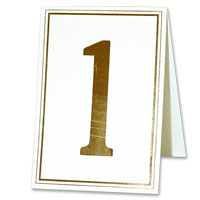 Confetti Ivory and gold foil table numbers pk10