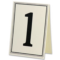 Confetti Ivory/black table number 1-10 pk of 10