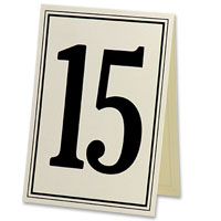 Confetti Ivory/black table number 11-20 pk of 10