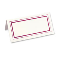 Ivory burgundy foil border place cards