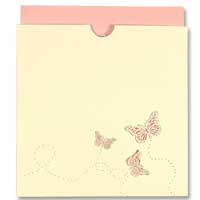 Confetti ivory butterfly square pocket pack of 10