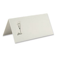 Confetti ivory champagne flute icon place cards