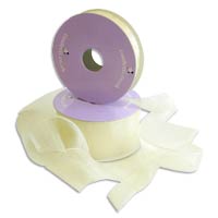 Confetti ivory chiffon ribbon - W38mm