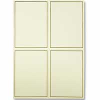 Confetti ivory/gold imprintable foil border A6 table/menu cards W105 x H148mm. Pack of 24