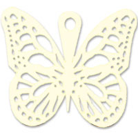 Confetti Ivory lasercut butterfly tag pk 25