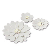 ivory paper and gem flowers