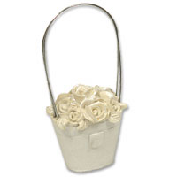 Confetti Ivory rose placecard holder