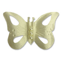 Ivory small satin pearl butterfly (x25)