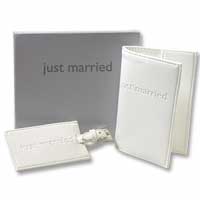 Confetti Just married passport holder and luggage tag