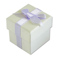 Confetti lilac ribbon favour boxes
