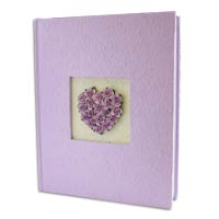 Confetti lilac rosebud heart album