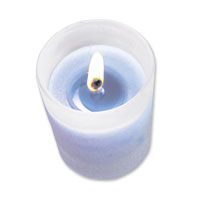 Mini blue filled frosted votive