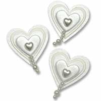 Confetti Pearl bead drop paper heart pk of 10