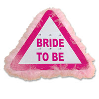 Confetti pink bride to be warning badge