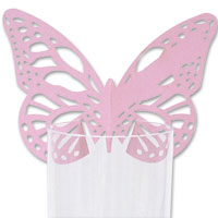 Confetti Pink lasercut butterfly place card pk 10