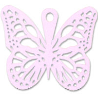 Pink lasercut butterfly tag pk 25