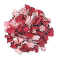 Pink mix rose petals in acetate box