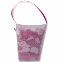 Pink mix rose petals in handbag