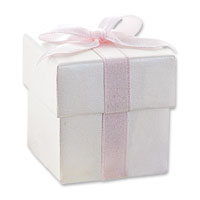 Confetti Pink ribbon favour boxes - pack of 10