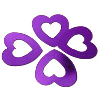 Confetti purple hollow heart metallic confetti