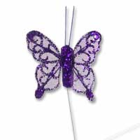 Confetti Purple sheer glitter bfly pk of 24