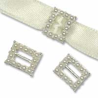 Rectangle pearl buckle pk of 10