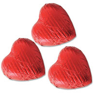Red chocolate hearts bulk bag