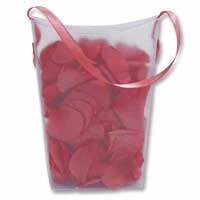 Red ribbon handle petal bag