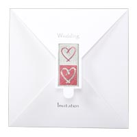 Confetti Red Romance wedding invitation (x10)