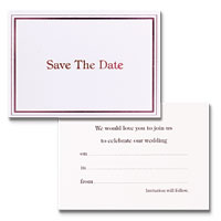 save the date cards with lilac trim
