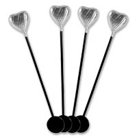 Confetti Silver chocolate heart dippers pk of 8