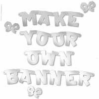 Confetti Silver create your own banner kit