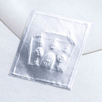 Confetti silver embossed house seal