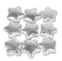 Silver foil chocolate stars bulk bag
