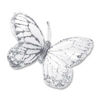 Confetti silver glitter butterflies