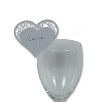 Confetti Silver heart glass pcard pk 10