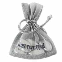 Silver just married sachet bag pk of 10