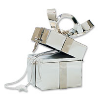 Confetti Silver metallic gift box