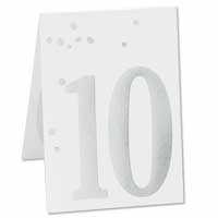 Confetti Silver petals table number pk of 10